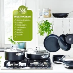 GreenPan Barcelona Infinity Pro Hapjespan Met Deksel 30cm - Zwart - Inductie - PFAS-vrij -Keukenartikelen Series Winkel 1200x1200 123