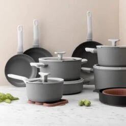 BergHOFF Leo Hapjespan Stone - 28 Cm - Met Glazen Deksel -Keukenartikelen Series Winkel 1200x1200 163