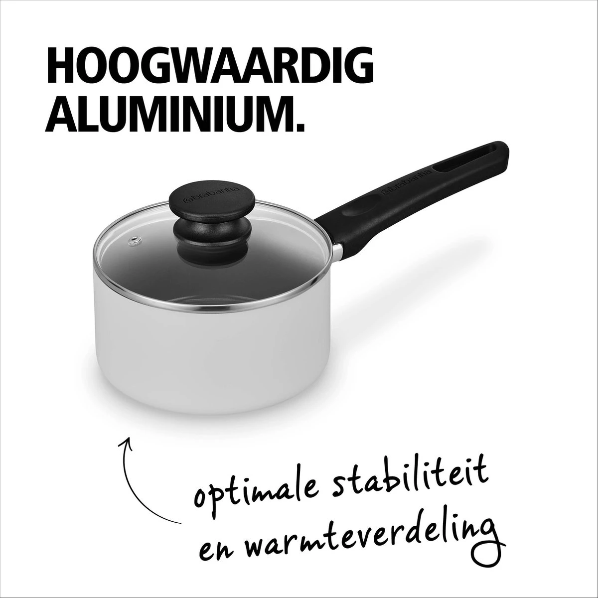 BRABANTIA INDU+ Steelpan Met Deksel - Keramische Antiaanbaklaag - Ø 16 Cm - Inductie - Pfas Vrij 6 BRABANTIA INDU+ Steelpan Met Deksel - Keramische Antiaanbaklaag - Ø 16 Cm - Inductie - Pfas Vrij - Afbeelding 4