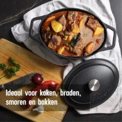 Gietijzeren Braadpan - Sudderpan Zwart Van Daumonet - Ovaal - Ø 29 Cm - 3 Liter - 100% PFAS & PFOA Vrij - Emaille - Geschikt Voor Alle Warmtebronnen - Elektrisch - Gas - Halogeen - Inductie - Keramisch - Vaatwasserbestendig 17 Gietijzeren Braadpan - Sudderpan Zwart Van Daumonet - Ovaal - Ø 29 Cm - 3 Liter - 100% PFAS & PFOA Vrij - Emaille - Geschikt Voor Alle Warmtebronnen - Elektrisch - Gas - Halogeen - Inductie - Keramisch - Vaatwasserbestendig -Keukenartikelen Series Winkel 1200x1200 267