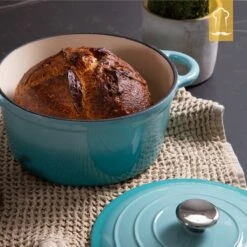 Chefarone Gietijzeren Pan - Braadpan Inclusief Deksel - Geschikt Voor Alle Warmtebronnen - Geëmailleerd Blauw -Keukenartikelen Series Winkel 1200x1200 297