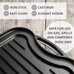 Nuovva Dubbelzijdig Gietijzeren Grillplaat - 50cm X 26cm -Keukenartikelen Series Winkel 1200x1200 30