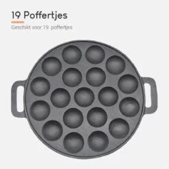 Ocina Poffertjespan – Combo Pack – 19 Poffertjes – Poffertjesmaker – Poffertjespan Inductie – Poffertjespan Electrisch – Gietijzeren Pan - Inclusief Doseerfles, Handvaten, 6x Poffertjesvorken En Invetkwast – Gratis Receptenboek -Keukenartikelen Series Winkel 1200x1200 302