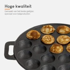 Ocina Poffertjespan – Combo Pack – 19 Poffertjes – Poffertjesmaker – Poffertjespan Inductie – Poffertjespan Electrisch – Gietijzeren Pan - Inclusief Doseerfles, Handvaten, 6x Poffertjesvorken En Invetkwast – Gratis Receptenboek -Keukenartikelen Series Winkel 1200x1200 304
