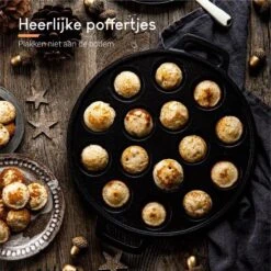 Ocina Poffertjespan – Combo Pack – 19 Poffertjes – Poffertjesmaker – Poffertjespan Inductie – Poffertjespan Electrisch – Gietijzeren Pan - Inclusief Doseerfles, Handvaten, 6x Poffertjesvorken En Invetkwast – Gratis Receptenboek -Keukenartikelen Series Winkel 1200x1200 305