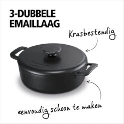 Brabantia The Dutch Braadpan - Matt Black - 28 Cm - Gietijzer -Keukenartikelen Series Winkel 1200x1200 308