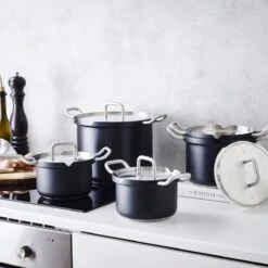 BK Q-linair Master Black Kookpannenset - 5-delig - Veilig Afgietsysteem - Inductie -Keukenartikelen Series Winkel 1200x1200 390