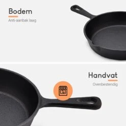 Ocina Gietijzeren Pan – Set Van 3 Stuks – ø25cm, ø19.5cm En ø16cm - Skillet - Koekenpan – Hapjespan – Koekenpan Inductie – Koekenpannenset - Gietijzeren Pan Bbq - Gietijzer - Incl. Receptenboek -Keukenartikelen Series Winkel 1200x1200 459
