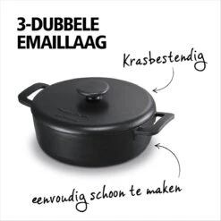 BRABANTIA THE DUTCH Gietijzeren Braadpan - Ø 28cm - MAT Zwart - Inductie -Keukenartikelen Series Winkel 1200x1200 53