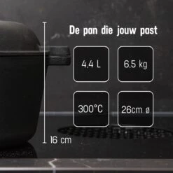 Daumonet Ducasse Gietijzeren Double Use Braadpan - Combi Sudderpan Zwart - 2-in-1 Bak- En Braadpan - PFAS & PFOA Vrij - Rond - Ø 26 Cm - 4,4 Liter - Emaille - Alle Warmtebronnen - Elektrisch - Gas - Halogeen - Inductie - Keramisch 18 Daumonet Ducasse Gietijzeren Double Use Braadpan - Combi Sudderpan Zwart - 2-in-1 Bak- En Braadpan - PFAS & PFOA Vrij - Rond - Ø 26 Cm - 4,4 Liter - Emaille - Alle Warmtebronnen - Elektrisch - Gas - Halogeen - Inductie - Keramisch -Keukenartikelen Series Winkel 1200x1200 575