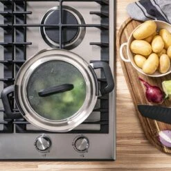 BK Flow Cool Black Glas Kookpannenset - 4-delig - Zwart - Glazen Deksel - Veilig Afgietsysteem - Inductie -Keukenartikelen Series Winkel 1200x1200 59