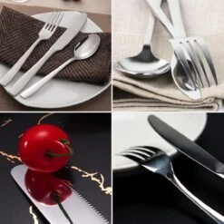 Deleca 12 Persoons Bestekset (72-delig) - Lepels, Messen, Vorken & Steakmessen - Vaatwasserbestendig - Zilver / RVS -Keukenartikelen Series Winkel 1200x1200 599