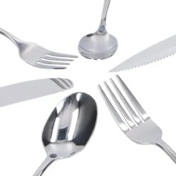 Deleca 8 Persoons Bestekset (48-delig) - Lepels, Messen, Vorken & Steakmessen - Vaatwasserbestendig - Zilver / RVS -Keukenartikelen Series Winkel 1200x1200 633