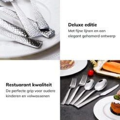 Deleca 6 Persoons Bestekset Deluxe (30-delig) - Vorken, Lepels En Messen - Vaatwasserbestendig - Gehamerd - Zilver / RVS -Keukenartikelen Series Winkel 1200x1200 653