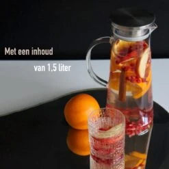 MÊZON® Schenkkan - Glazen Waterkan - Waterkaraf Voor Fruitwater - Multifunctionele Decanteer Karaf - Kan Met Deksel - 1.5L Capaciteit -Keukenartikelen Series Winkel 1200x1200 739