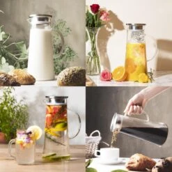 MÊZON® Schenkkan - Glazen Waterkan - Waterkaraf Voor Fruitwater - Multifunctionele Decanteer Karaf - Kan Met Deksel - 1.5L Capaciteit -Keukenartikelen Series Winkel 1200x1200 740