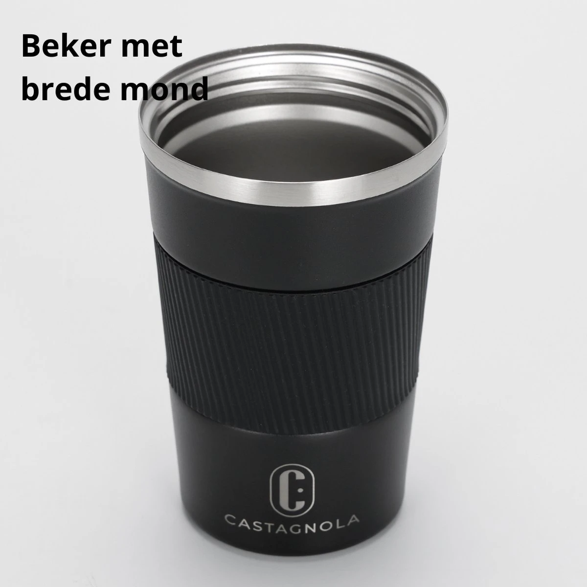 Castagnola Design RVS Koffiebeker To Go - Zwart - 380ml - Thermosbeker - Theebeker 9 Castagnola Design RVS Koffiebeker To Go - Zwart - 380ml - Thermosbeker - Theebeker - Afbeelding 7