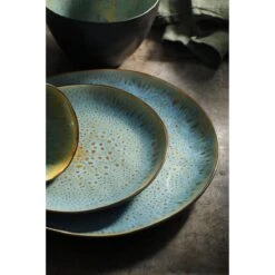 Palmer Serviesset Lotus Stoneware 6-persoons 24-delig Zwart Turquoise -Keukenartikelen Series Winkel 1200x1200 791