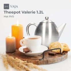 Vaja Valerie - Theepot Met Filter - Dubbelwandig - RVS - 1.2L 26 Vaja Valerie - Theepot Met Filter - Dubbelwandig - RVS - 1.2L -Keukenartikelen Series Winkel 1200x1200 828