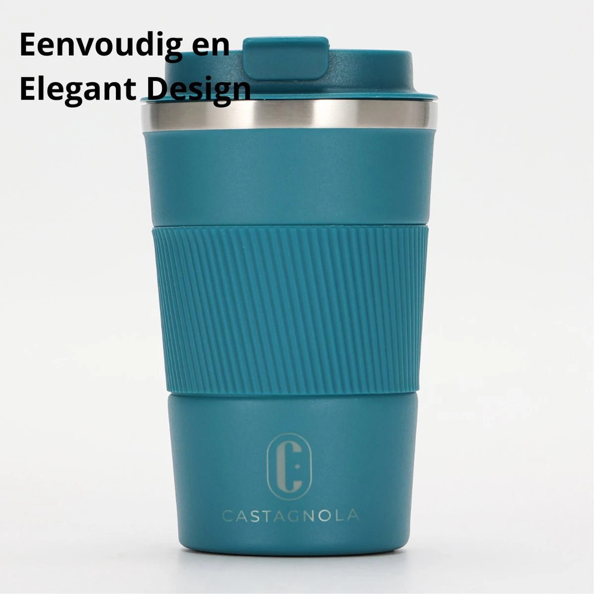 Castagnola Design RVS Koffiebeker To Go - Blauw - 380ml - Thermosbeker - Theebeker 4 Castagnola Design RVS Koffiebeker To Go - Blauw - 380ml - Thermosbeker - Theebeker - Afbeelding 2