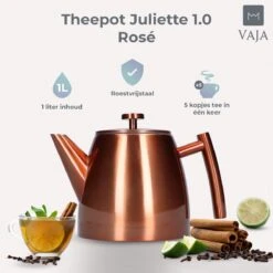 Vaja® Theepot Juliette Rosé Dubbelwandig -Keukenartikelen Series Winkel 1200x1200 863