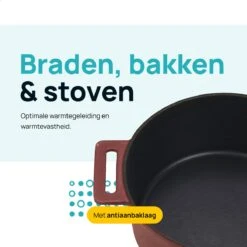 MOA Gietijzeren Braadpan - Inhoud 4,75 Liter - 26CM - Rond - Alle Warmtebronnen - Ook Voor Inductie - Gewicht 5,8 Kg - Bordeaux Rood - MC26BR 15 MOA Gietijzeren Braadpan - Inhoud 4,75 Liter - 26CM - Rond - Alle Warmtebronnen - Ook Voor Inductie - Gewicht 5,8 Kg - Bordeaux Rood - MC26BR -Keukenartikelen Series Winkel 1200x1200 89