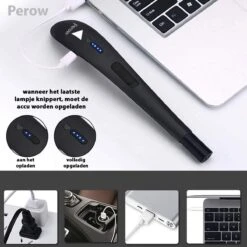 Oplaadbare Lange Elektrische Aansteker - Zwart - Duurzame Plasma Aansteker - Inclusief Cadeauverpakking - BBQ - Kaarsen -Keukenartikelen Series Winkel 1200x1200 897