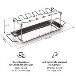 Blumtal BBQ Rek - Robuuste Roestvrijstalen Kippenpoot Rek - Voor 12 Poten - Kippengrillstandaard - Vaatwasmachinebestendig -Keukenartikelen Series Winkel 1200x1200 986