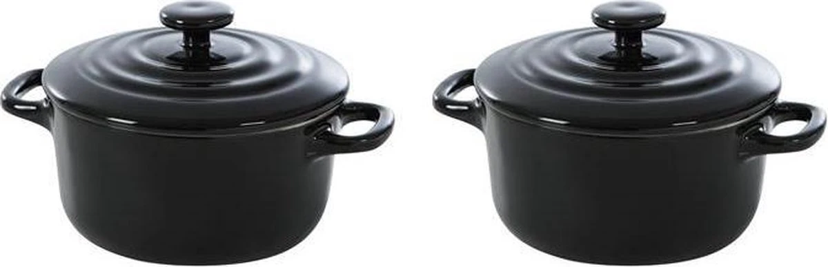 BK Bourgogne Cocotte Ø 10 Cm - 2 Stuks - Zwart - Oven 3 BK Bourgogne Cocotte Ø 10 Cm - 2 Stuks - Zwart - Oven