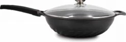 Cheffinger Wokpan Met Deksel - 32cm - Zwart - Pan - Keukenaccessoires -Keukenartikelen Series Winkel 1200x408