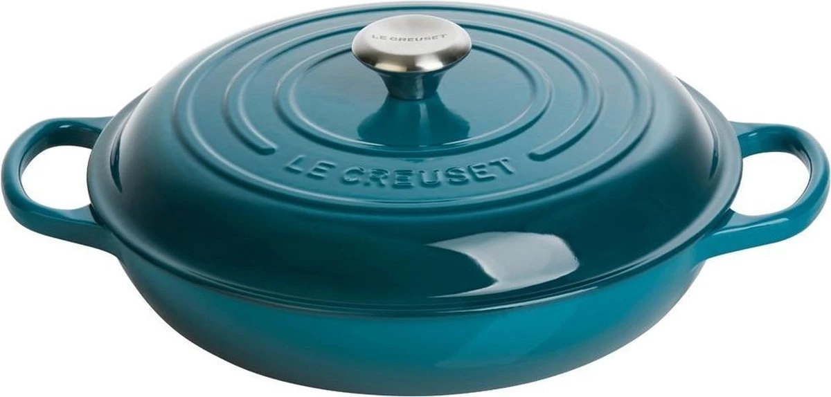 Le Creuset Braadpan Campagnard Signature Deep Teal - ø 30 Cm / 3.5 Liter 3 Le Creuset Braadpan Campagnard Signature Deep Teal - ø 30 Cm / 3.5 Liter
