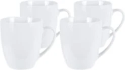 Excellent Houseware Set Van 4x Stuks Bekers/mokken Wit 380 Ml Van Porselein - Melkbekers -Keukenartikelen Series Winkel 1200x682 2