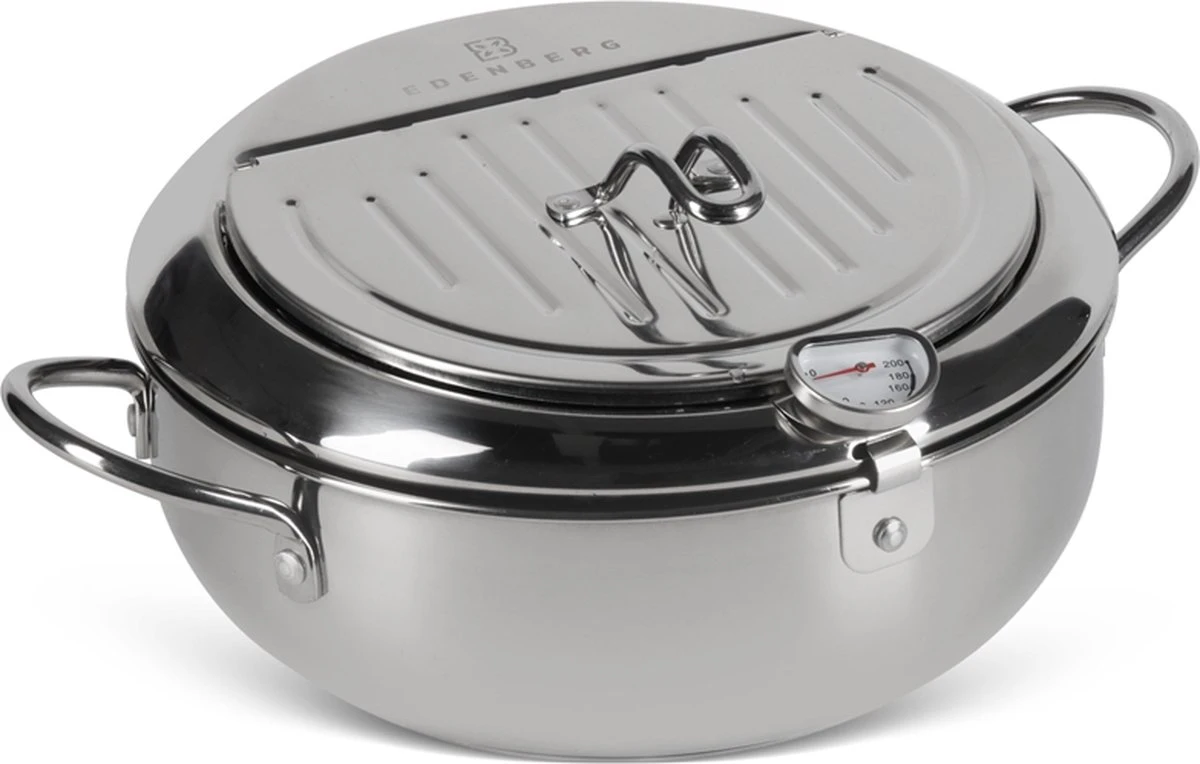 Edënbërg Classic Line - Japanse Frituurpan Met Thermometer - 3.4 Liter - Friteuse/Frituurpot RVS 3 Edënbërg Classic Line - Japanse Frituurpan Met Thermometer - 3.4 Liter - Friteuse/Frituurpot RVS