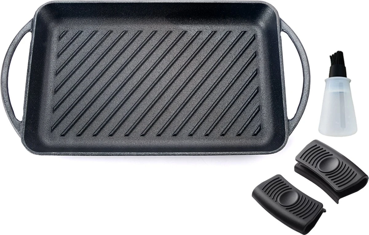 Kicinn Grillplaat - Gietijzer - Geëmailleerd - Incl. Accessoires - Ø 33 X 21.8 Cm (LxB) 3 Kicinn Grillplaat - Gietijzer - Geëmailleerd - Incl. Accessoires - Ø 33 X 21.8 Cm (LxB)
