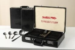 Swiss Pro+ Bestekset In Koffer-72 Delig-12 Persoons-Zwitsers Kwaliteit-Complete Set-100% Roestvrijstaal- Zwart -Keukenartikelen Series Winkel 1200x799 58