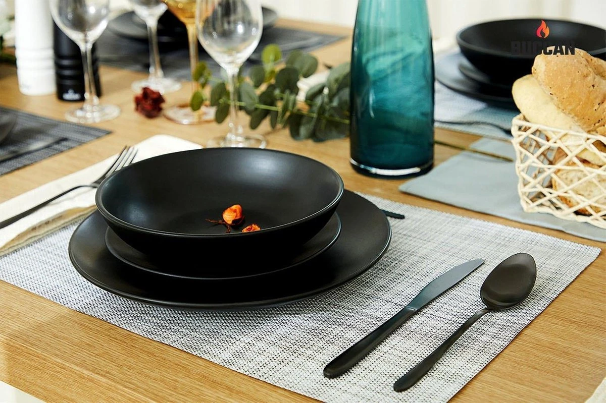 Buccan Borden Set - Matt Onyx - Zwart - 18pcs 4 Buccan Borden Set - Matt Onyx - Zwart - 18pcs - Afbeelding 2