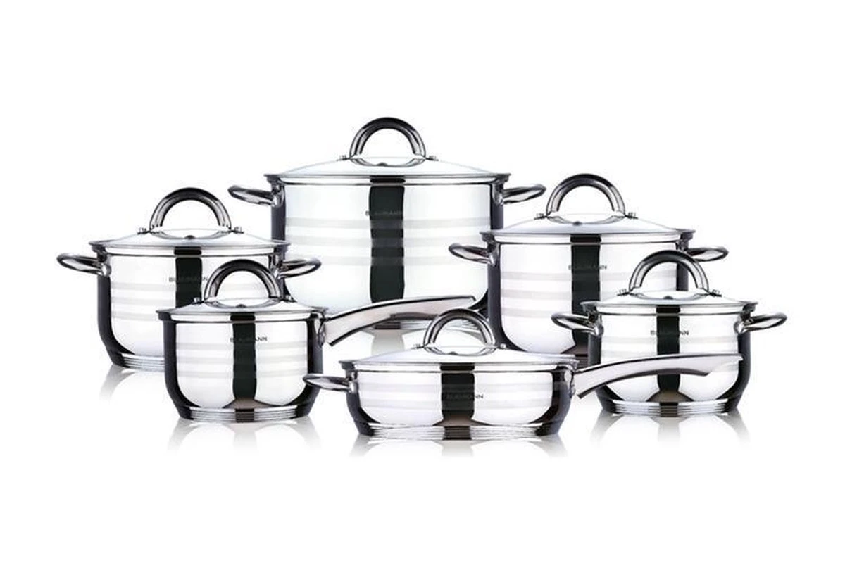 Blaumann 12-delige Roestvrijstalen Pannenset 4 Blaumann 12-delige Roestvrijstalen Pannenset - Afbeelding 2