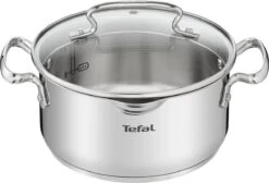 Tefal Duetto+ Pannenset -10 Delig- 5 Pannen - Kookpannenset - Zilver - Afdruipdeksels -Keukenartikelen Series Winkel 1200x816