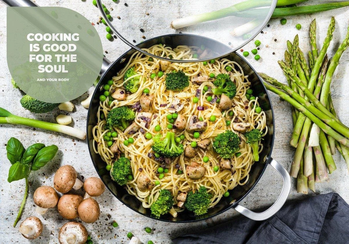 ISENVI Murray Keramische Wokpan Met Deksel 36 CM - RVS Greep 6 ISENVI Murray Keramische Wokpan Met Deksel 36 CM - RVS Greep - Afbeelding 4