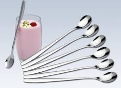 Merkloos Latte Macchiato Lepels – RVS Lange Yoghurt, Dessert Of Koffie Lepeltjes – Set Van 6 Stuks -Keukenartikelen Series Winkel 1200x868