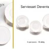 LeRijn® Serviesset Deventer 6 Persoons - 18 Delig - Licht Crème Wit Met Gouden Rand En Motief - Dinerborden - Soepborden - Dessertborden - Borden Servies - Bordenset -Keukenartikelen Series Winkel 1200x872 2