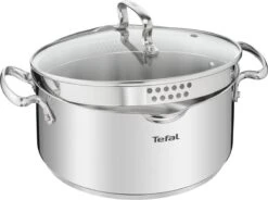 Tefal Duetto+ Pannenset -10 Delig- 5 Pannen - Kookpannenset - Zilver - Afdruipdeksels -Keukenartikelen Series Winkel 1200x893