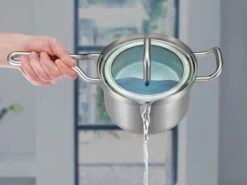 BK Q-linair Master Glas Pannenset - 5-delig - Glazen Deksel - Veilig Afgietsysteem - Inductie -Keukenartikelen Series Winkel 1200x897