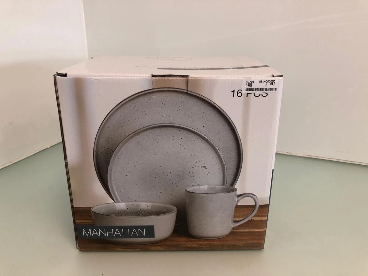 Excellent Serviesset - Servies - 16 Stuks - Aardewerk - Grijs 4 Excellent Serviesset - Servies - 16 Stuks - Aardewerk - Grijs - Afbeelding 2