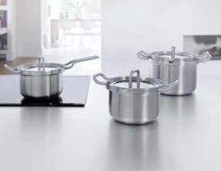 BK Q-linair Master Glas Pannenset - 5-delig - Glazen Deksel - Veilig Afgietsysteem - Inductie -Keukenartikelen Series Winkel 1200x934