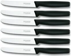 Victorinox Tafelmessen - 6-Delig - Zwart - Recht Heft -Keukenartikelen Series Winkel 1200x953 2