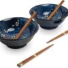 EDO JAPAN - RAMEN BOWL SET/6 2PERS HANA BLAUW O/22CM|H9CM -Keukenartikelen Series Winkel 1200x957 2