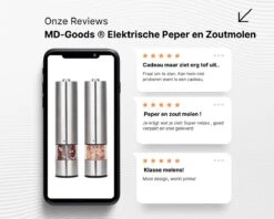 MD-Goods ® Elektrische Peper En Zoutmolen Set - Pepermolen - RVS - Cadeau - Restaurant Kwaliteit -Keukenartikelen Series Winkel 1200x960 6