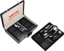 Swiss Pro+ Bestekset In Koffer-72 Delig-12 Persoons-Zwitsers Kwaliteit-Complete Set-100% Roestvrijstaal-Modern -Keukenartikelen Series Winkel 1200x967