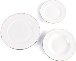 LeRijn® Serviesset Deventer 6 Persoons - 18 Delig - Licht Crème Wit Met Gouden Rand En Motief - Dinerborden - Soepborden - Dessertborden - Borden Servies - Bordenset -Keukenartikelen Series Winkel 1200x972 3